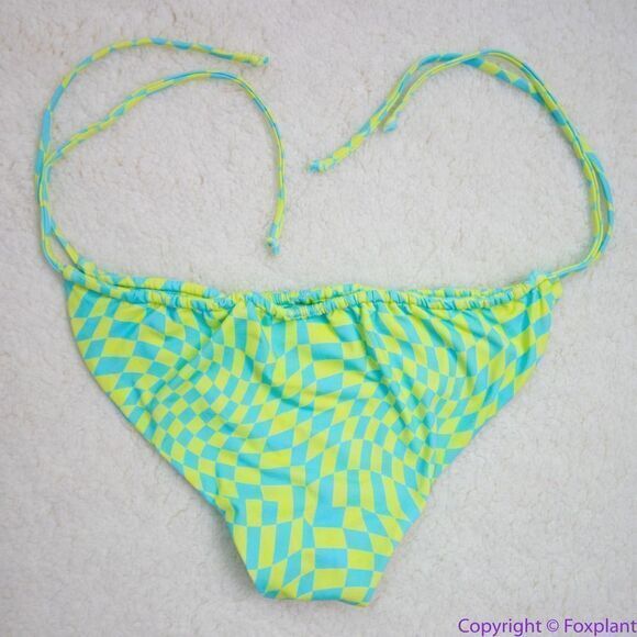 NEW It’s Now‎ Cool x free people checkered wave bikini bottom, L - Picture 8 of 16